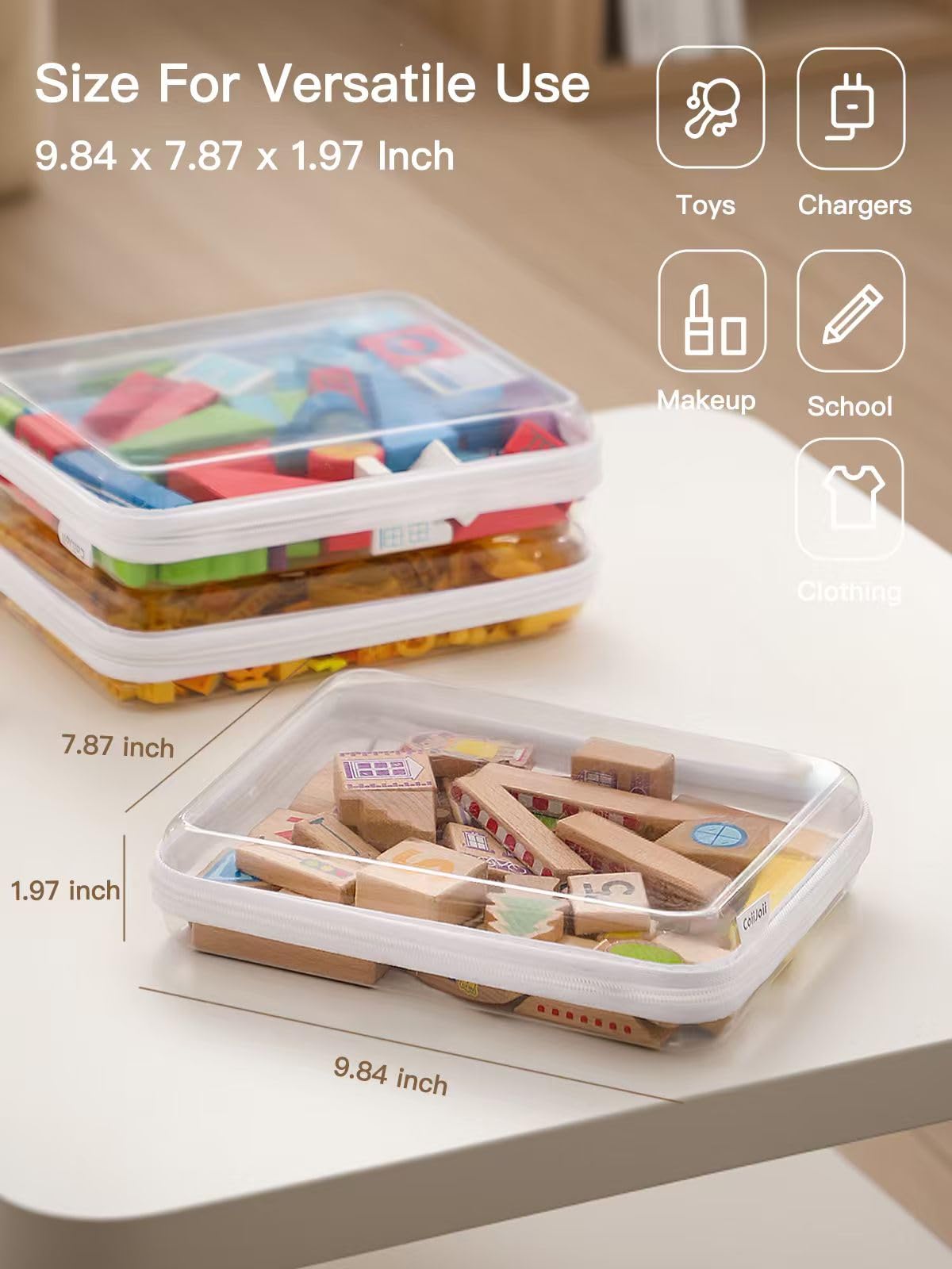 CoiJoii zippered pouch see-through design for quick item identification