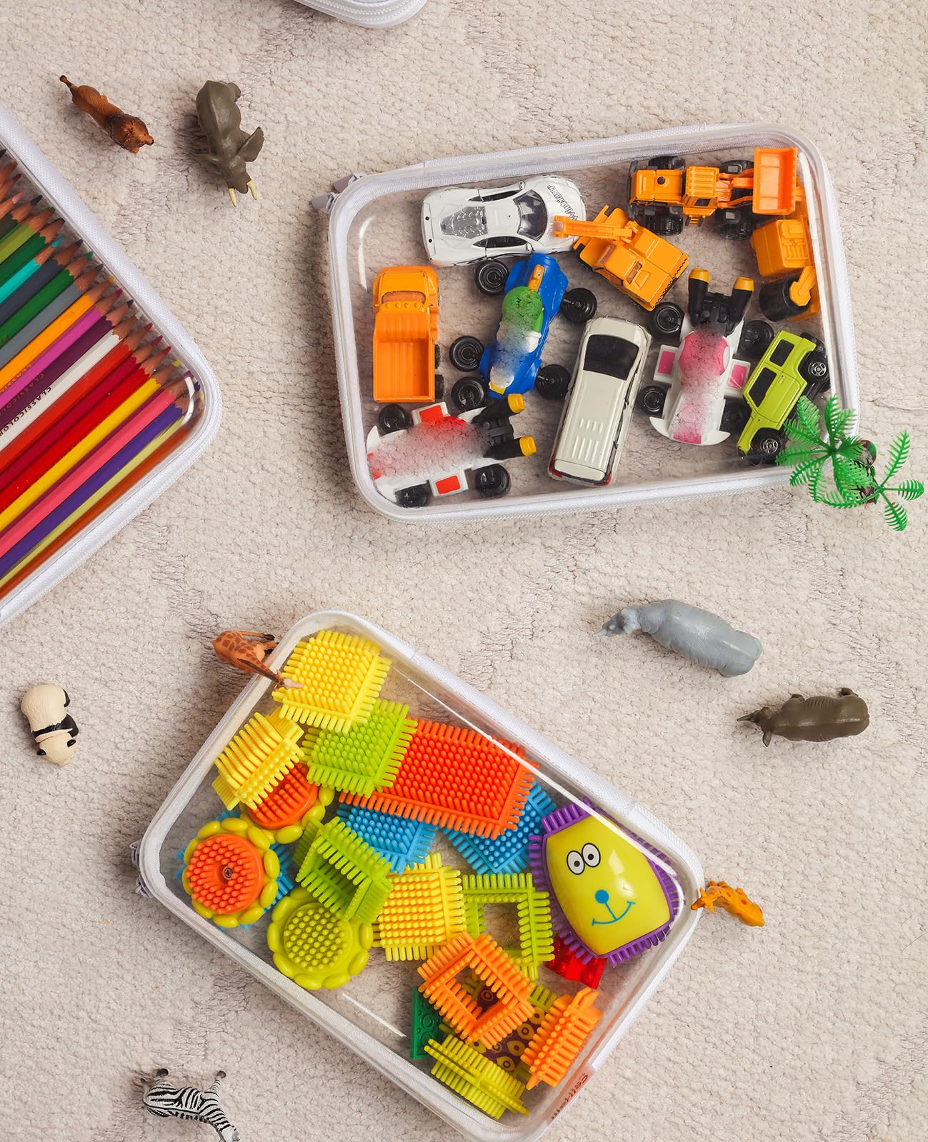 CoiiJoii stackable plastic organizer case saves space and simplifies storage