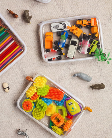 CoiiJoii stackable plastic organizer case saves space and simplifies storage