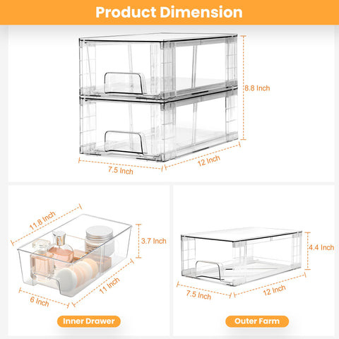 COKIHOM pull-out handle drawers glide smoothly on a track