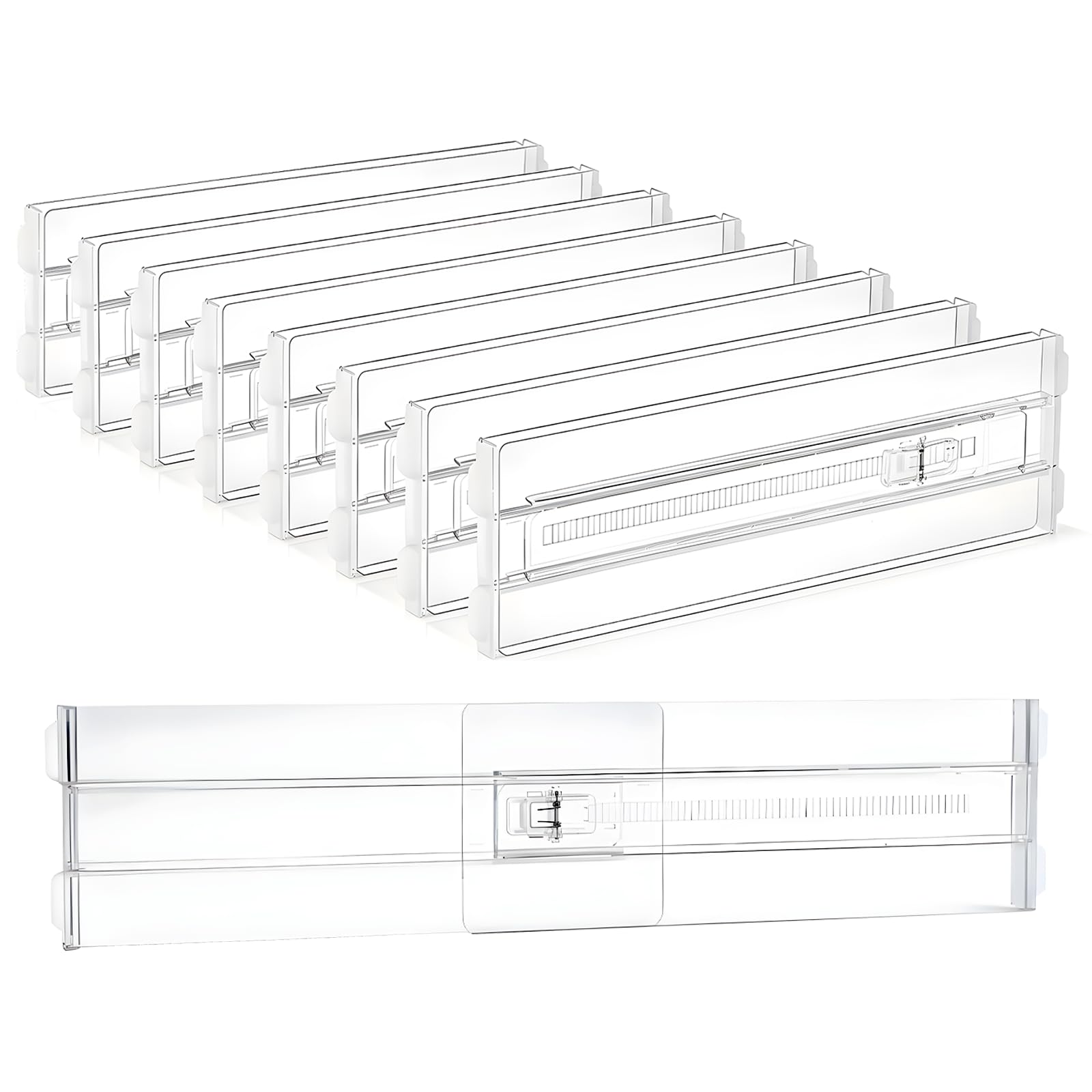 COKIHOM clear drawer divider demonstrates 4-inch height for neat clothing drawers