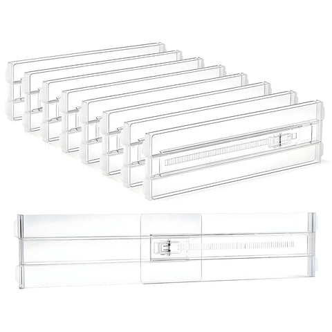COKIHOM clear drawer divider demonstrates 4-inch height for neat clothing drawers