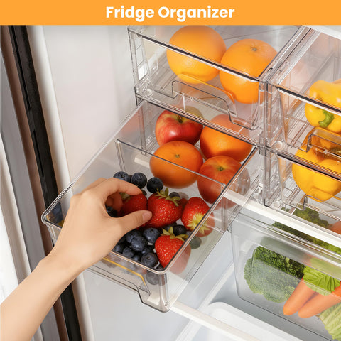 COKIHOM clear fridge organizer showing full visibility for quick item finds