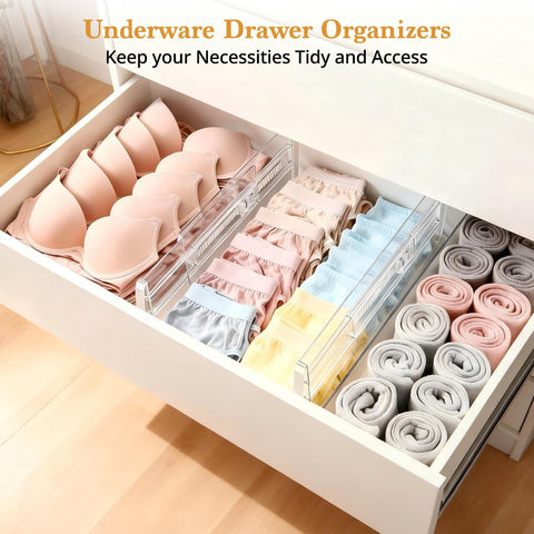 COKIHOM easy-install drawer divider secured by spring tension