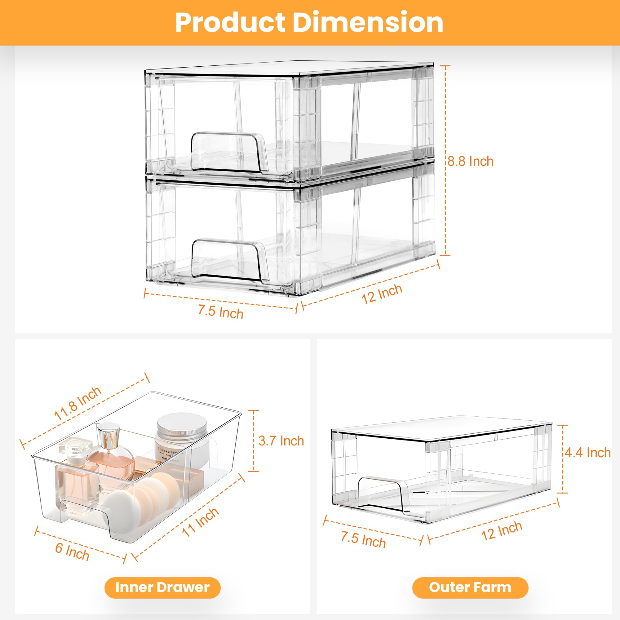 COKIHOM stackable design suitable for pantry, cabinet, or counter storage