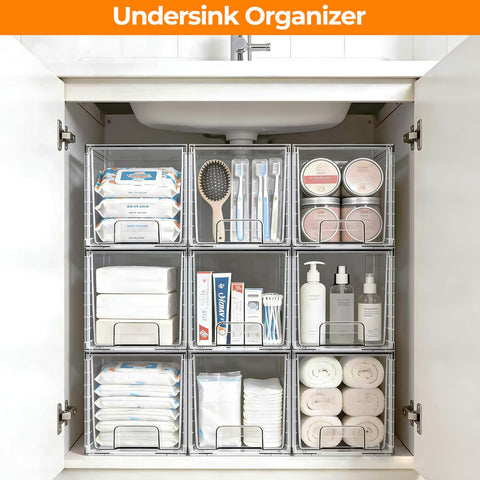 COKIHOM transparent drawer with rails, smooth pull-out.