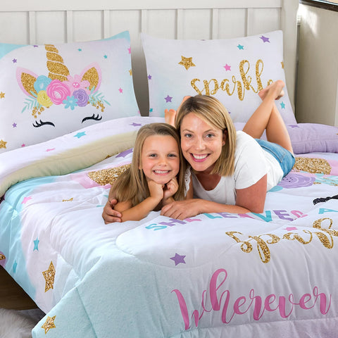 Cokouchyi pink and rainbow palette suits girls' bedrooms.
