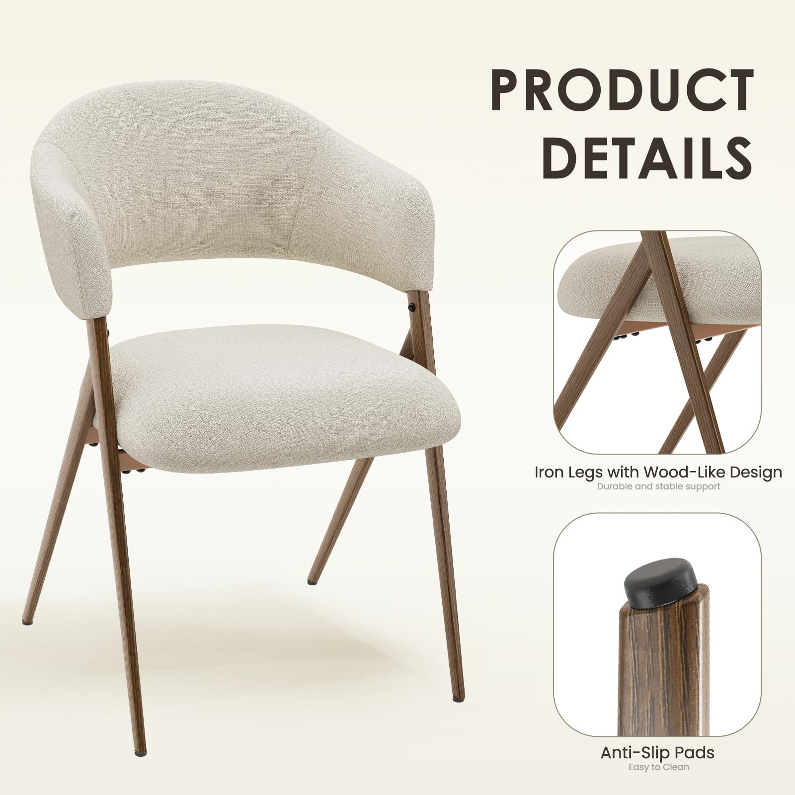 COLAMY dining chair set6 ergonomic back support enhances posture during meals