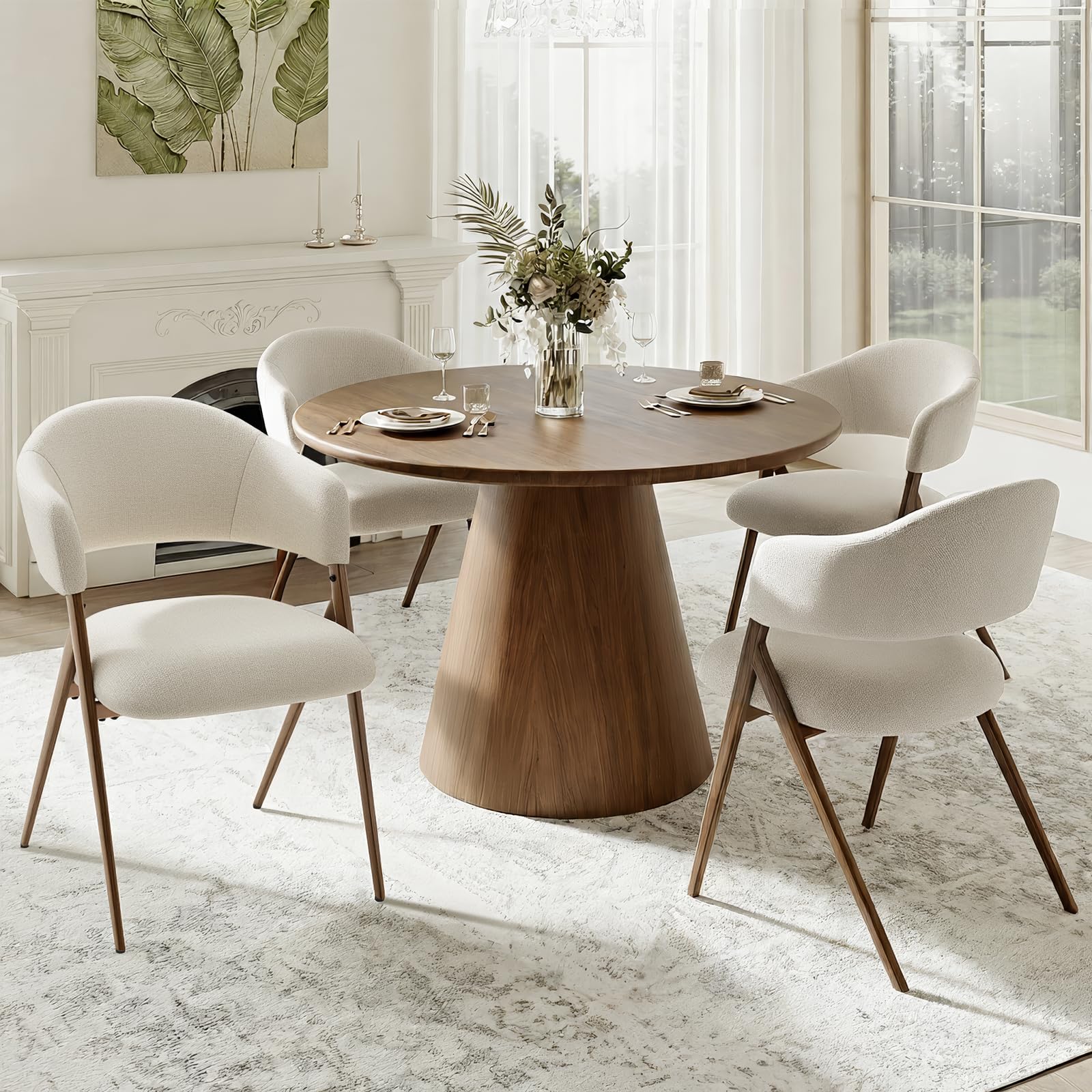 COLAMY dining chairs set of four with open backs for modern dining spaces
