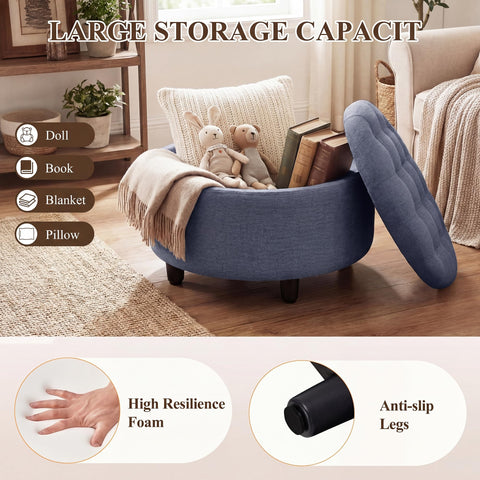 COLAMY soft breathable fabric texture close-up on ottoman