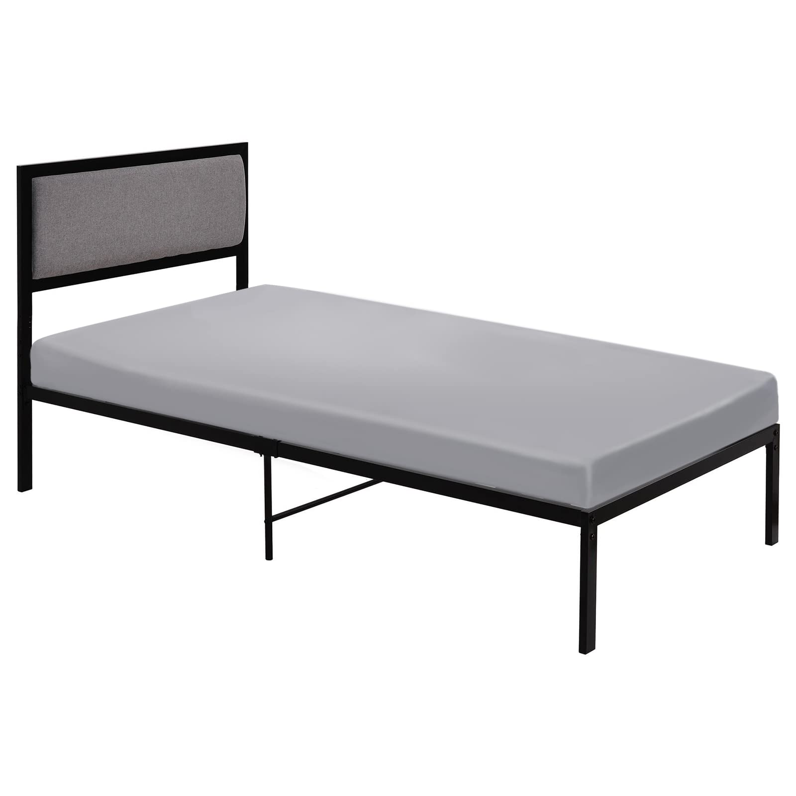 Coldwind cot sheets in gray color with easy-care directions.