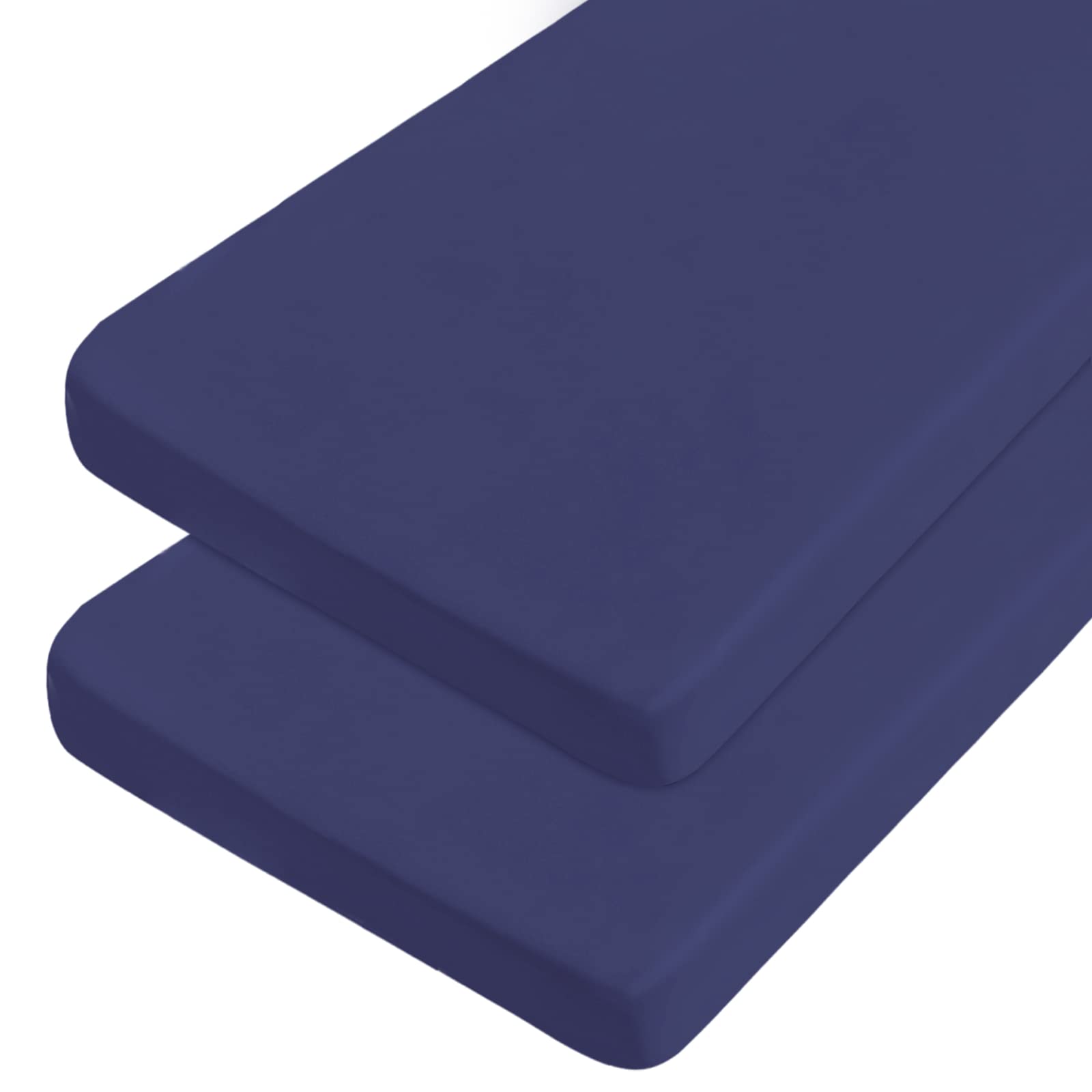 Coldwind cot sheets 31x75 navy microfiber, ultra-soft and breathable for cozy sleep.