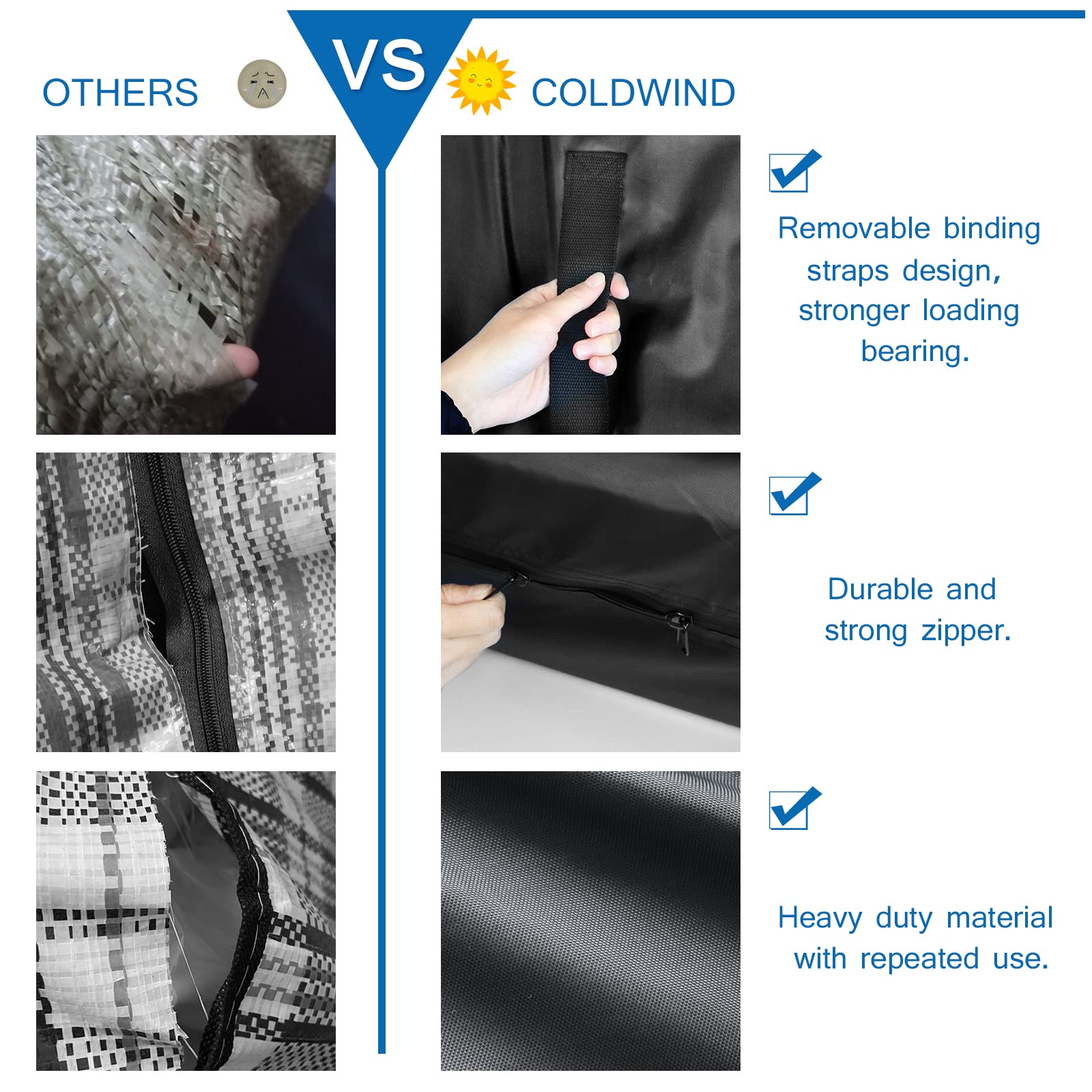 Coldwind mattress bag extra-large three-sided zipper for easy access.