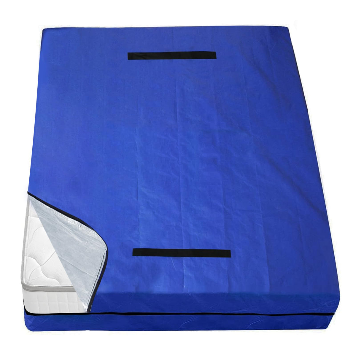 Coldwind twin XL mattress bag in blue with reinforced handles for easy moving