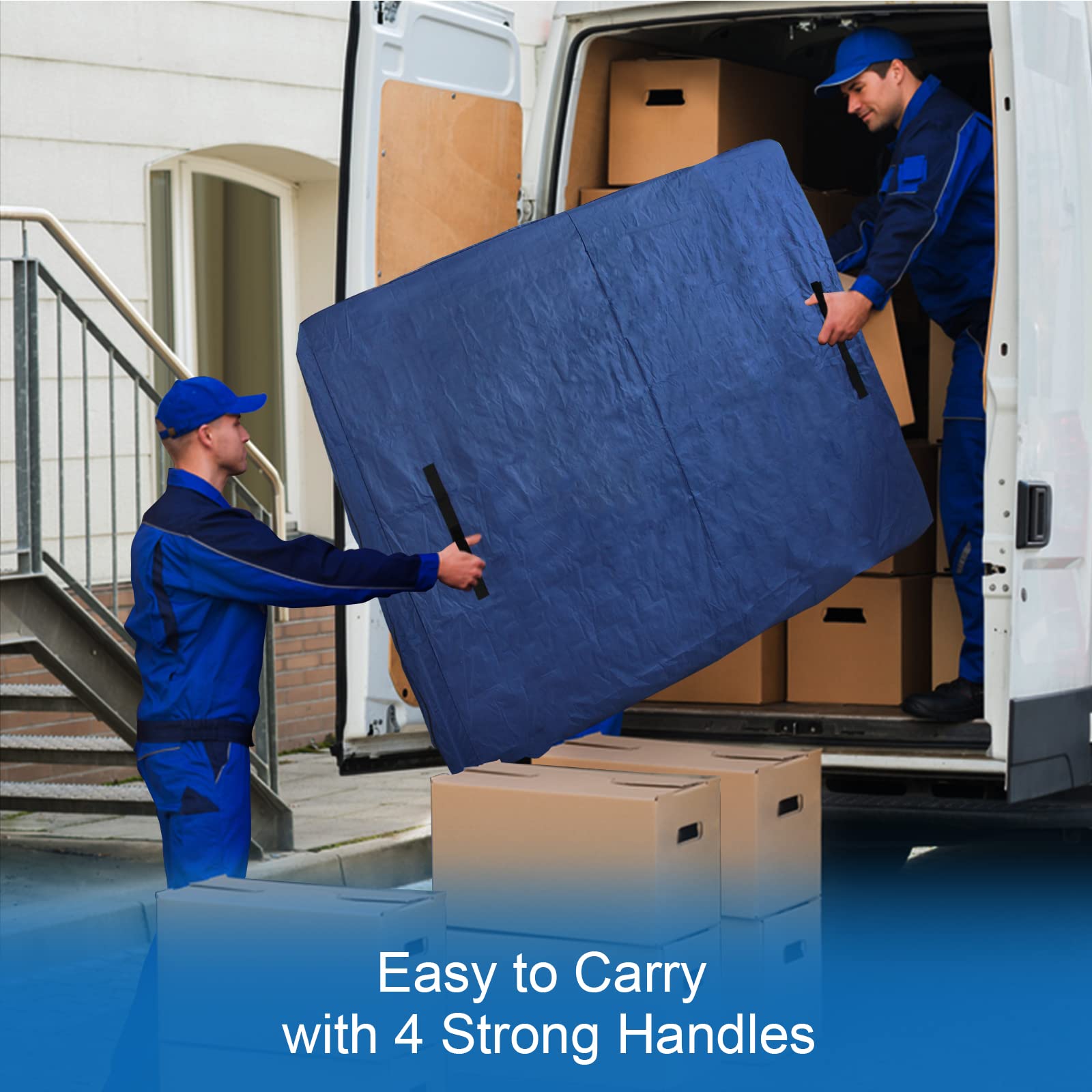 Coldwind waterproof mattress cover with heavy-duty handles for easy carrying.