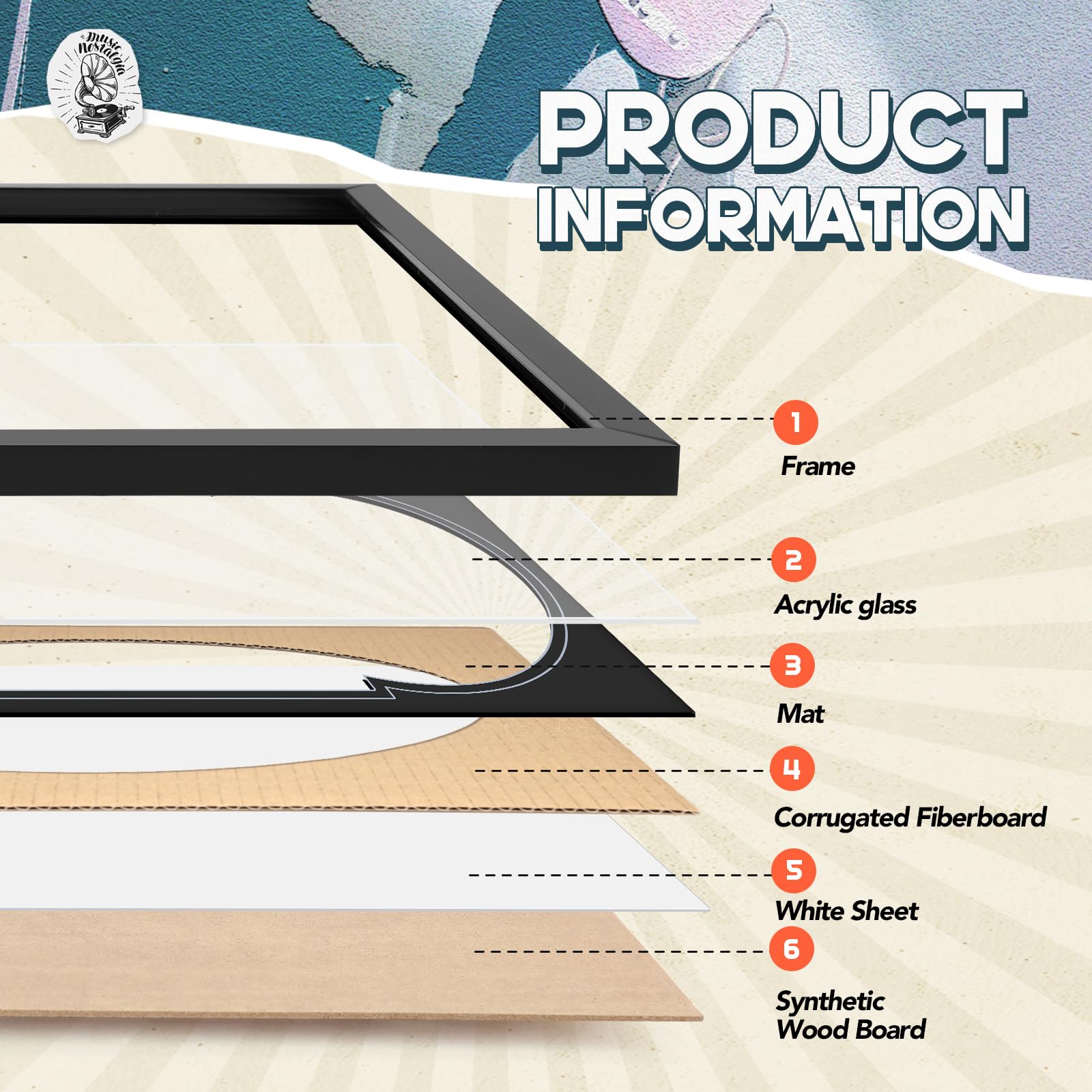 Colingmill interior frame measures 23.6 by 15.6 inches for 12 by 12 records