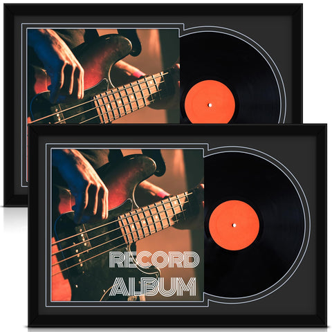 Colingmill 2 piece vinyl record display frames with double grooves for secure shelving