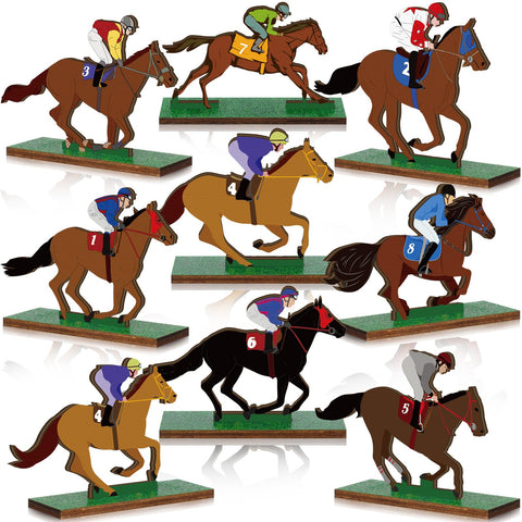 Colingmill Derby horse centerpiece collection adds colorful charm to party tables.