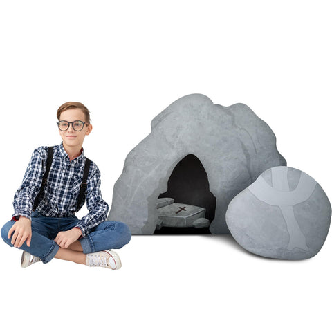 Colingmill Easter tomb standup — 4ft lifelike backdrop for church services.