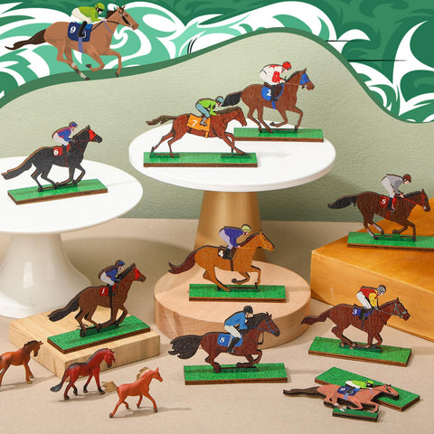Colingmill horse racing theme signs create focal points on tabletops.