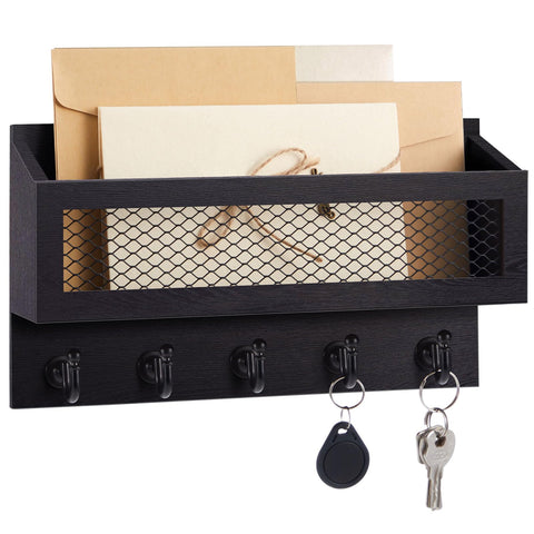 Colingmill magnetic mail holder on fridge keeps mail and keys neatly organized.