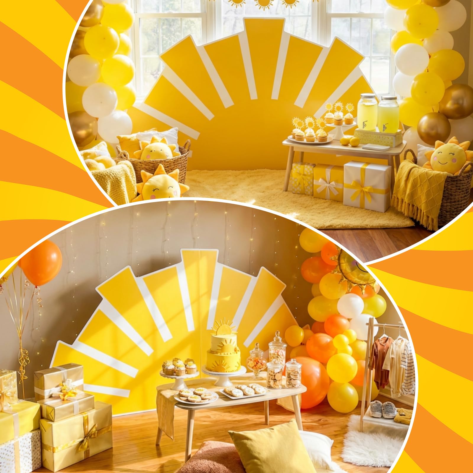 Colingmill stamp-design sun backdrop, adds a unique touch to sun-themed celebrations.
