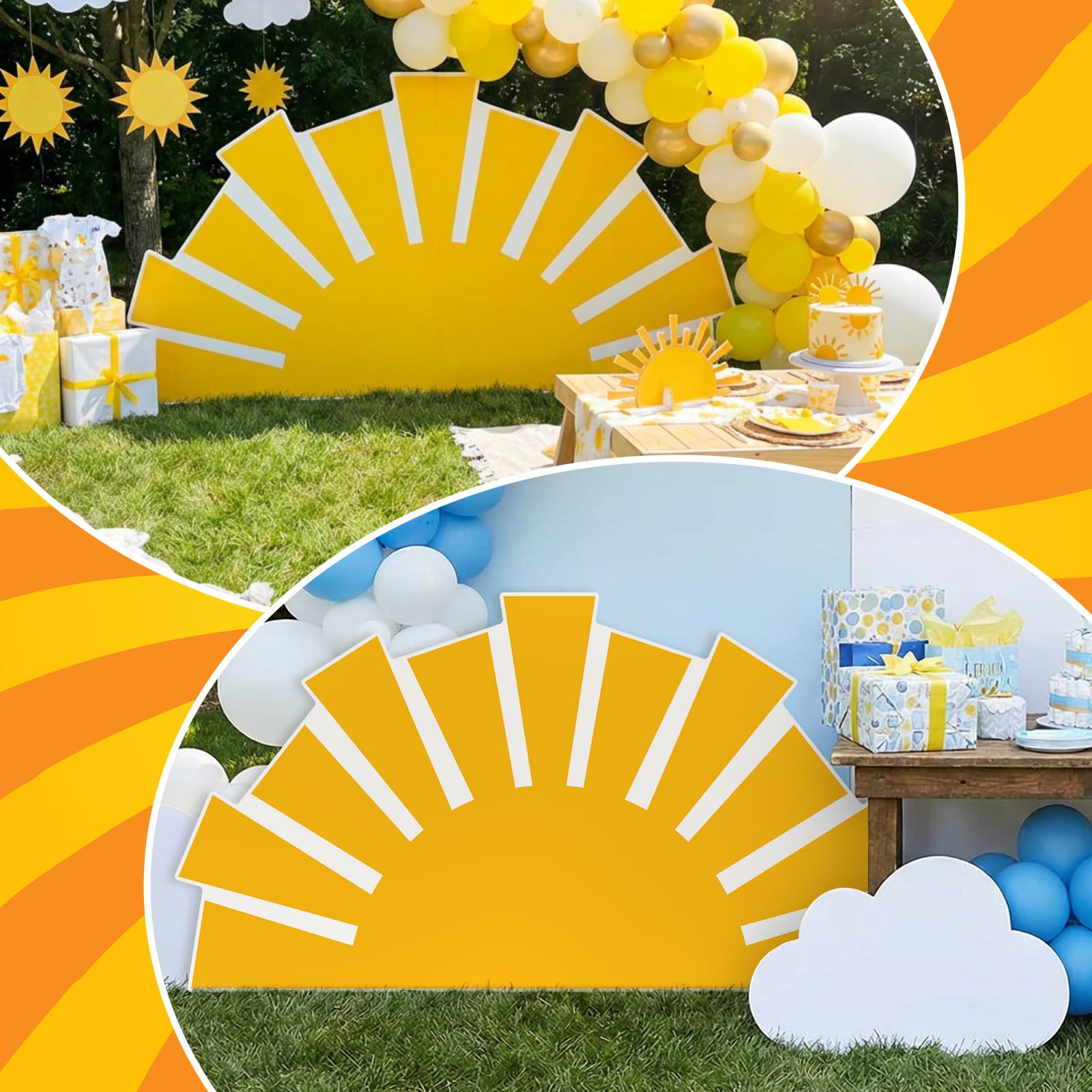 Colingmill sunshine photo prop, ideal for festive baby shower captures.