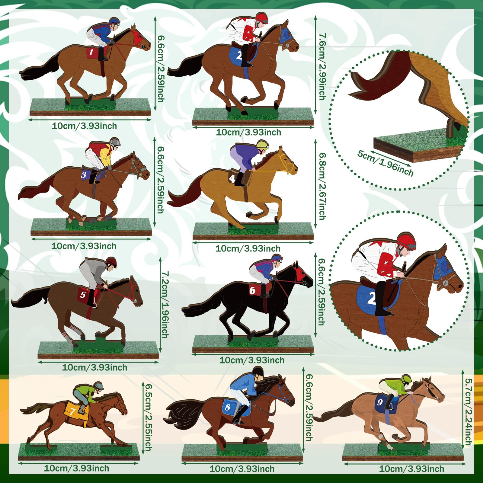 Colingmill wooden horse racing signs with easy slot assembly for quick setup.