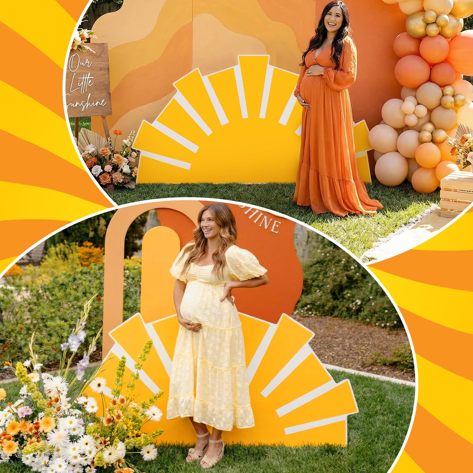 Colingmill yellow sun background 3ft, vivid centerpiece for vibrant event photos.