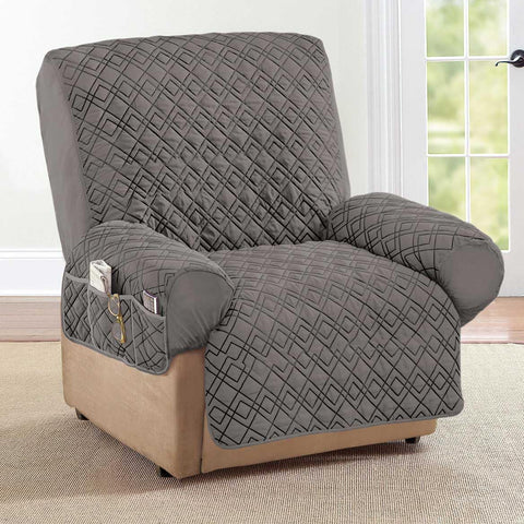 Collections Etc diamond-quilted protector demonstrating elastic straps for secure attachment