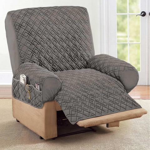 Collections Etc recliner cover with side pockets for remotes and magazines