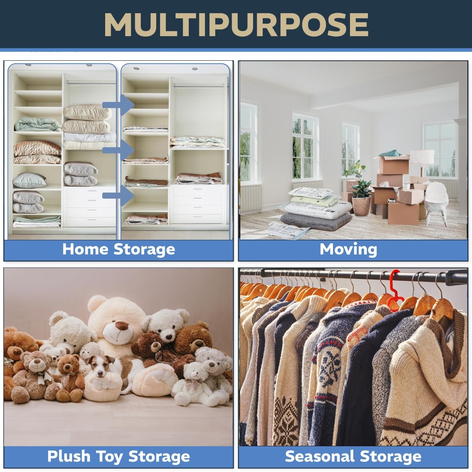 Collective Comforts turbo valve highlights easy air removal during storage.