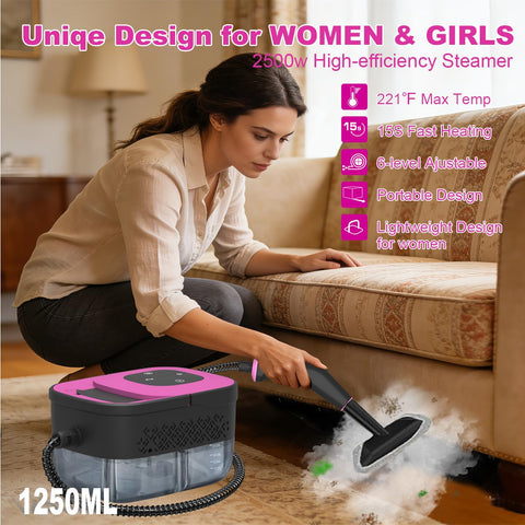 Coloeon steam cleaner heats up in 15 seconds for quick cleaning