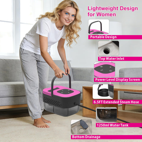 Coloeon steam cleaner with long cord and hose for extended reach
