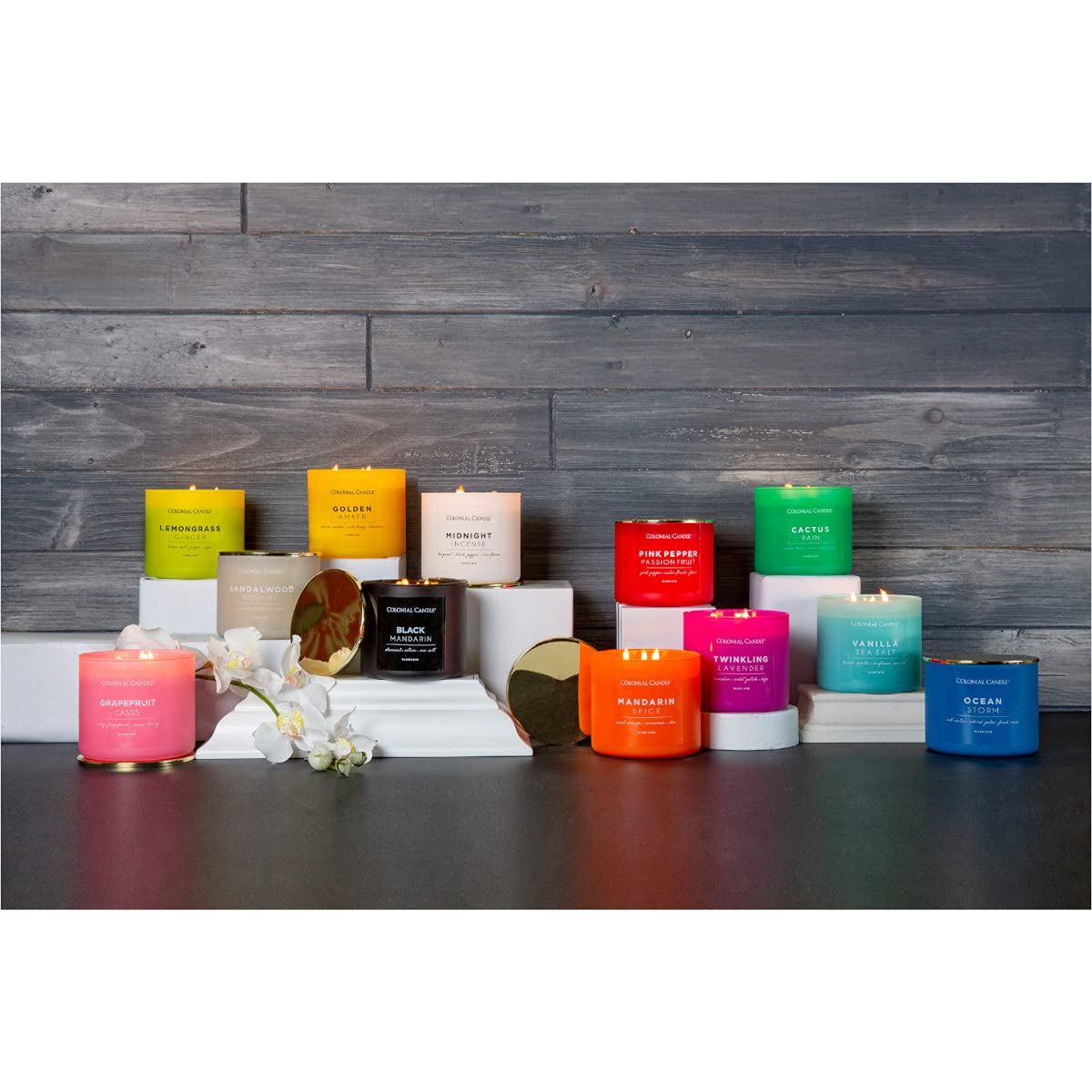 Colonial Candle Ocean Storm USA poured label signals quality craftsmanship.