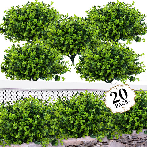ColoPlay 20 bundles boxwood leaves close-up for lifelike home decor