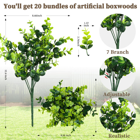 ColoPlay 20 bundles boxwood stems showing flexible adjustment for creative shapes