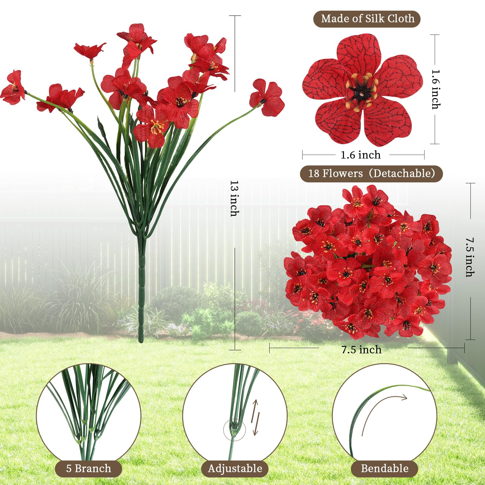 ColoPlay 24 Red Bundles indoor artificial flowers brighten living spaces