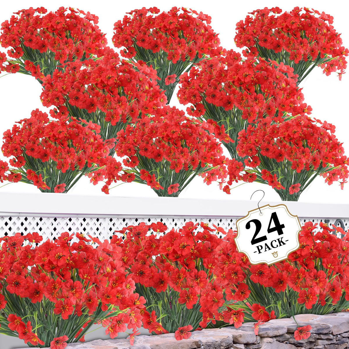 ColoPlay 24 Red Bundles outdoor artificial flowers for year-round color