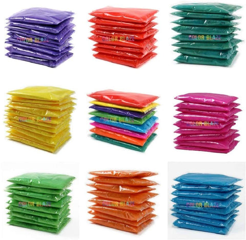 Color Blaze packets ready for fast handoffs at a color run event