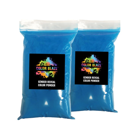 Color Blaze blue baby reveal powder pour creates vivid color for memorable photos