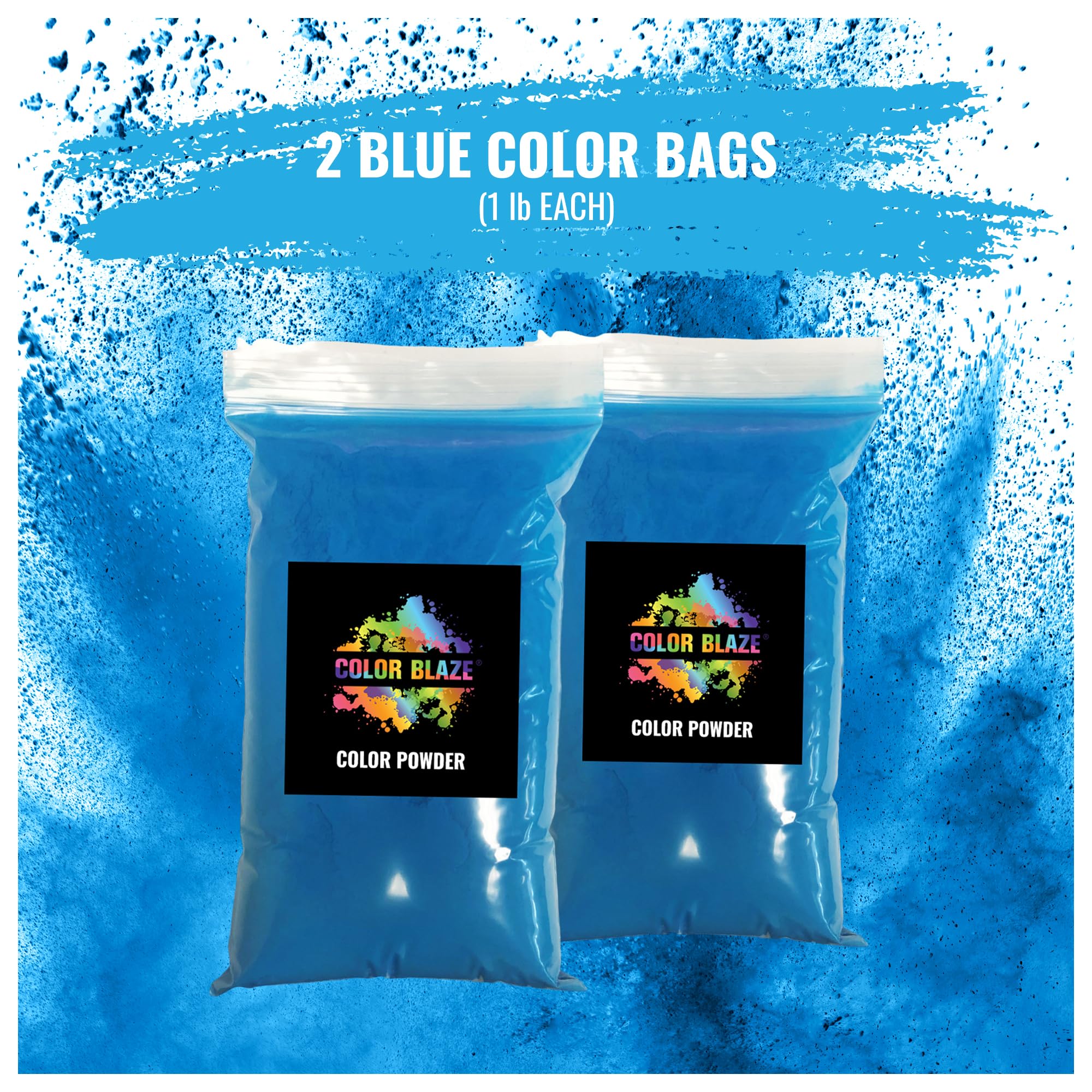 Color Blaze blue burnout ready powder boosts bold event visuals