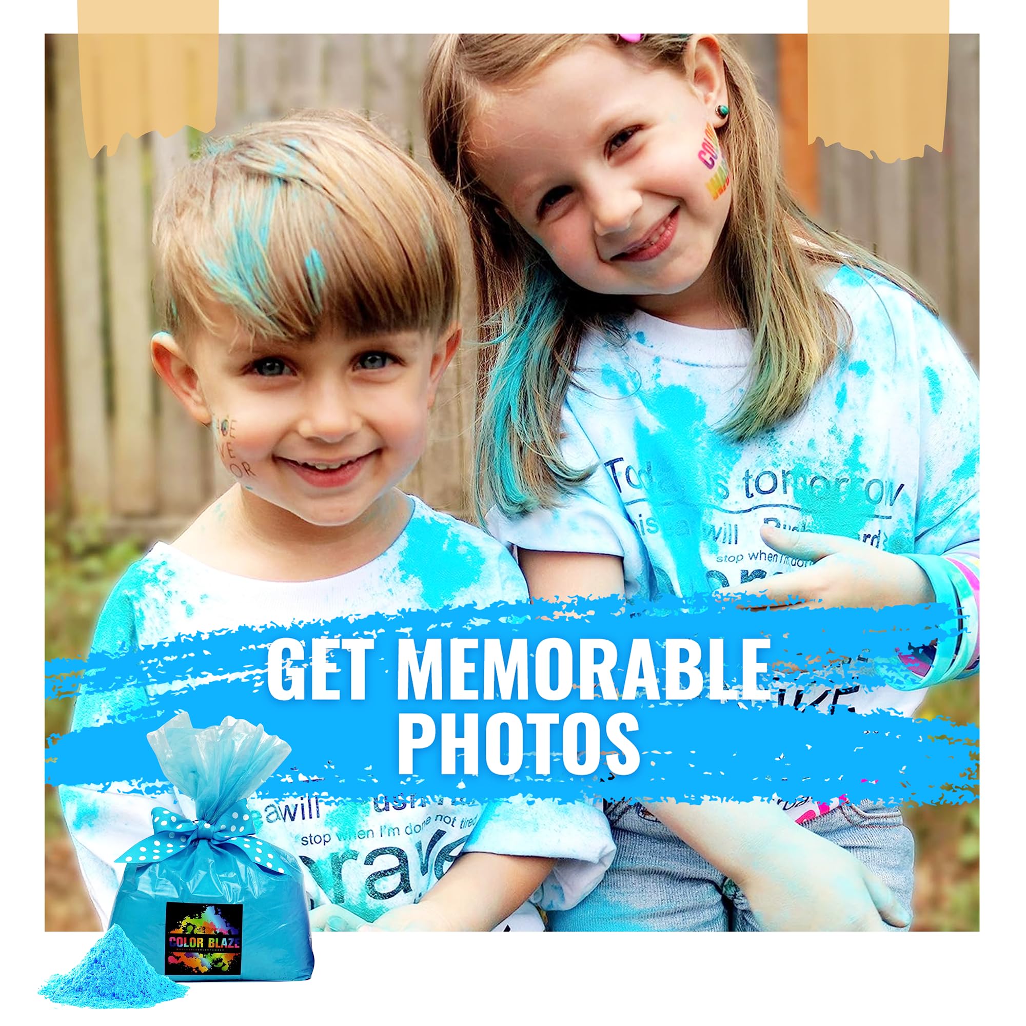 Color Blaze Blue fun run setup with bright washable color.
