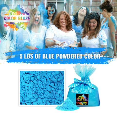 Color Blaze Blue rangoli design powder creating intricate blue patterns.