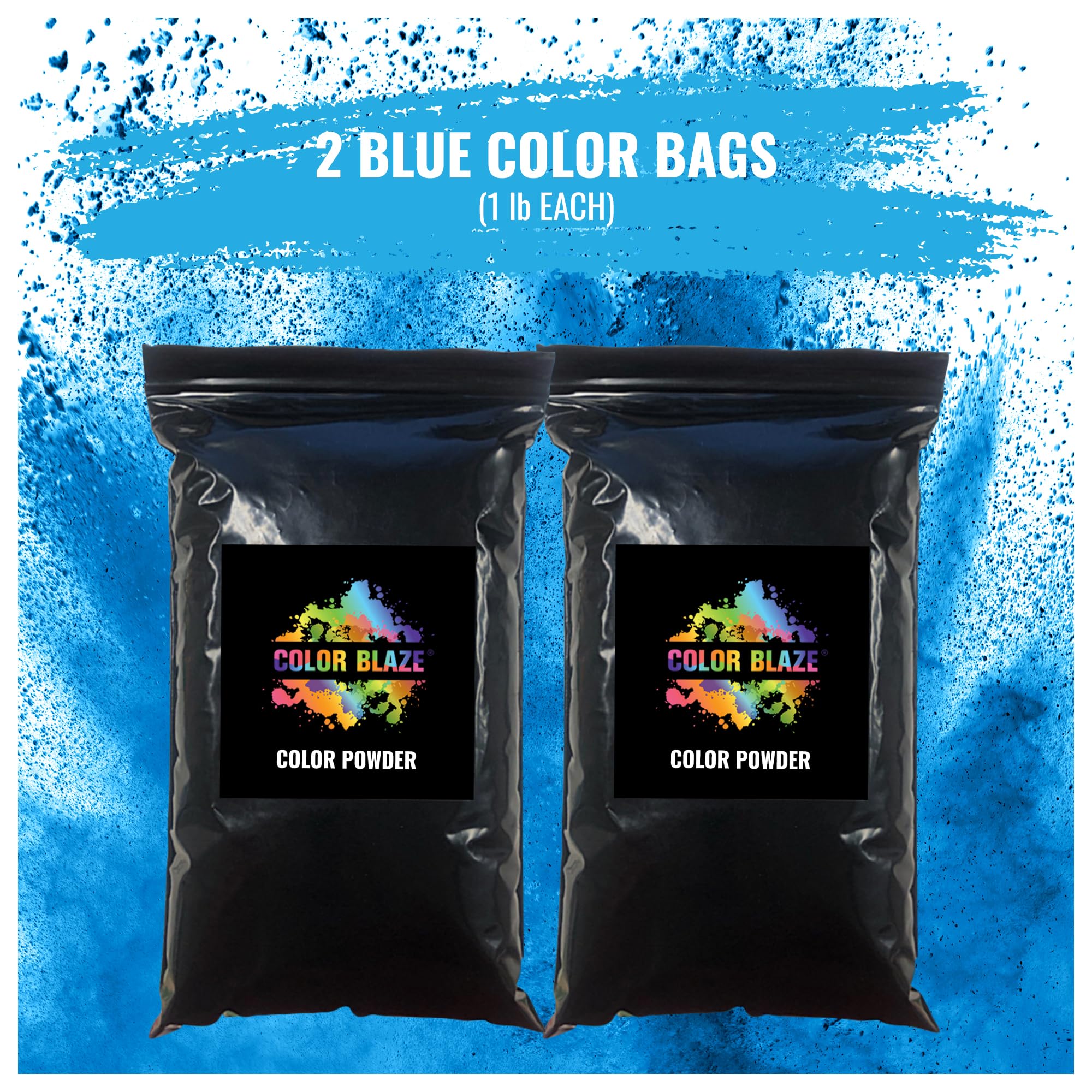 Eco-friendly Color Blaze powder made from corn starch and dyes.