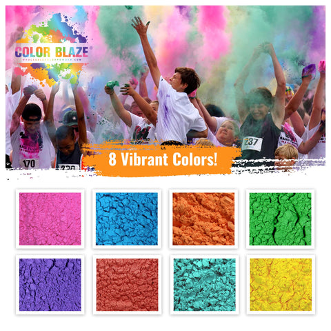Color Blaze red powder packets add bold color to events