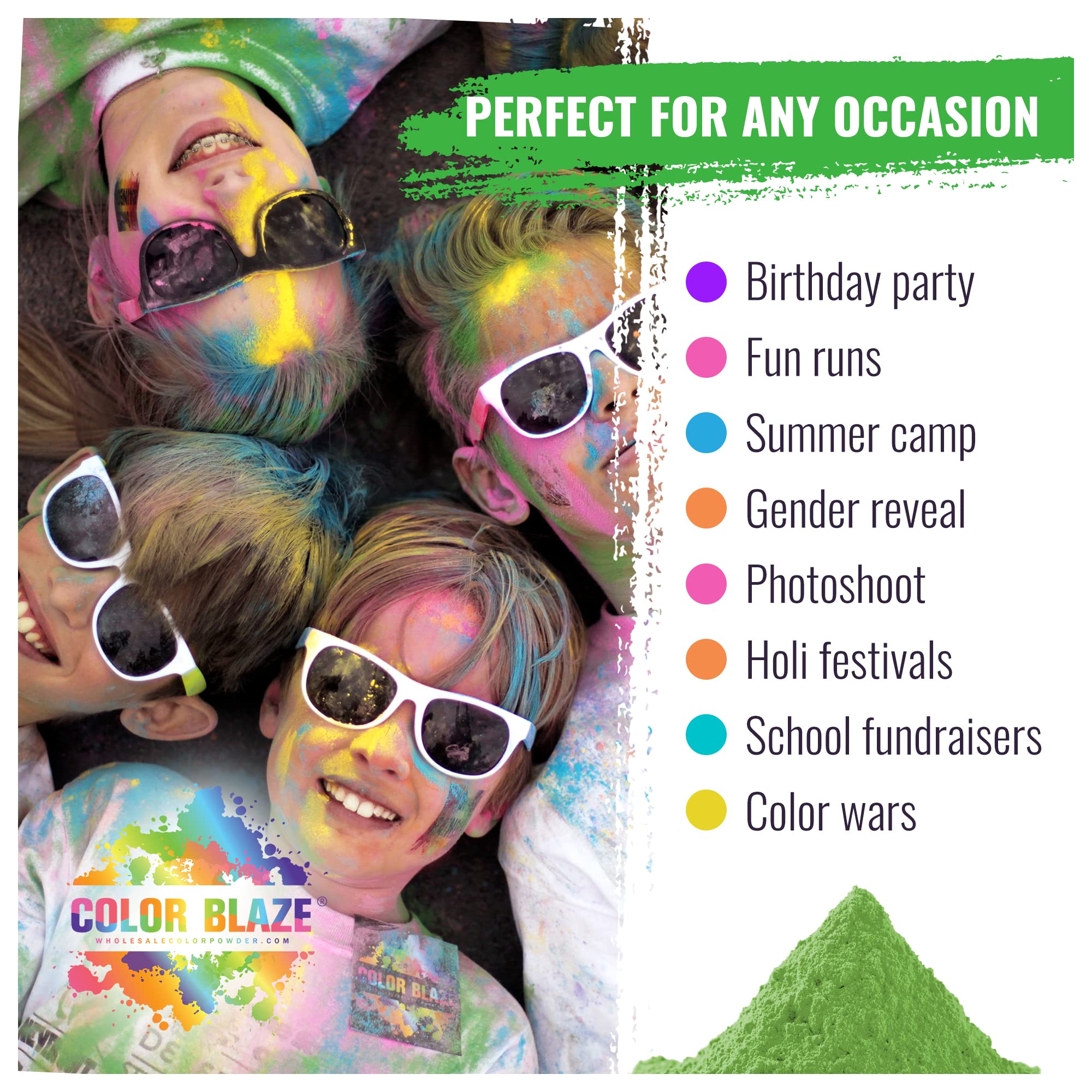 Color Blaze teal powder packets deliver cool, refreshing hues