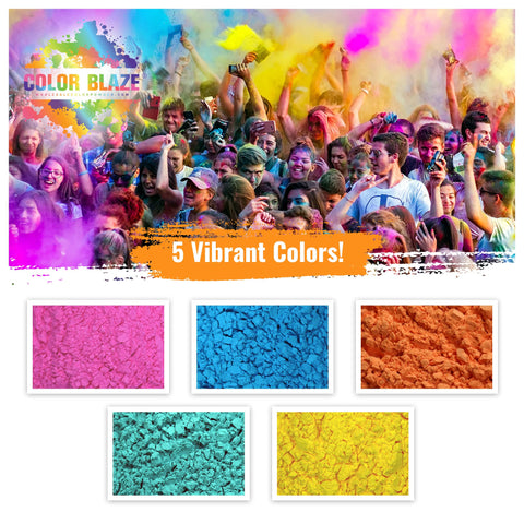 Color Blaze orange powder dispersed for bright festival visuals