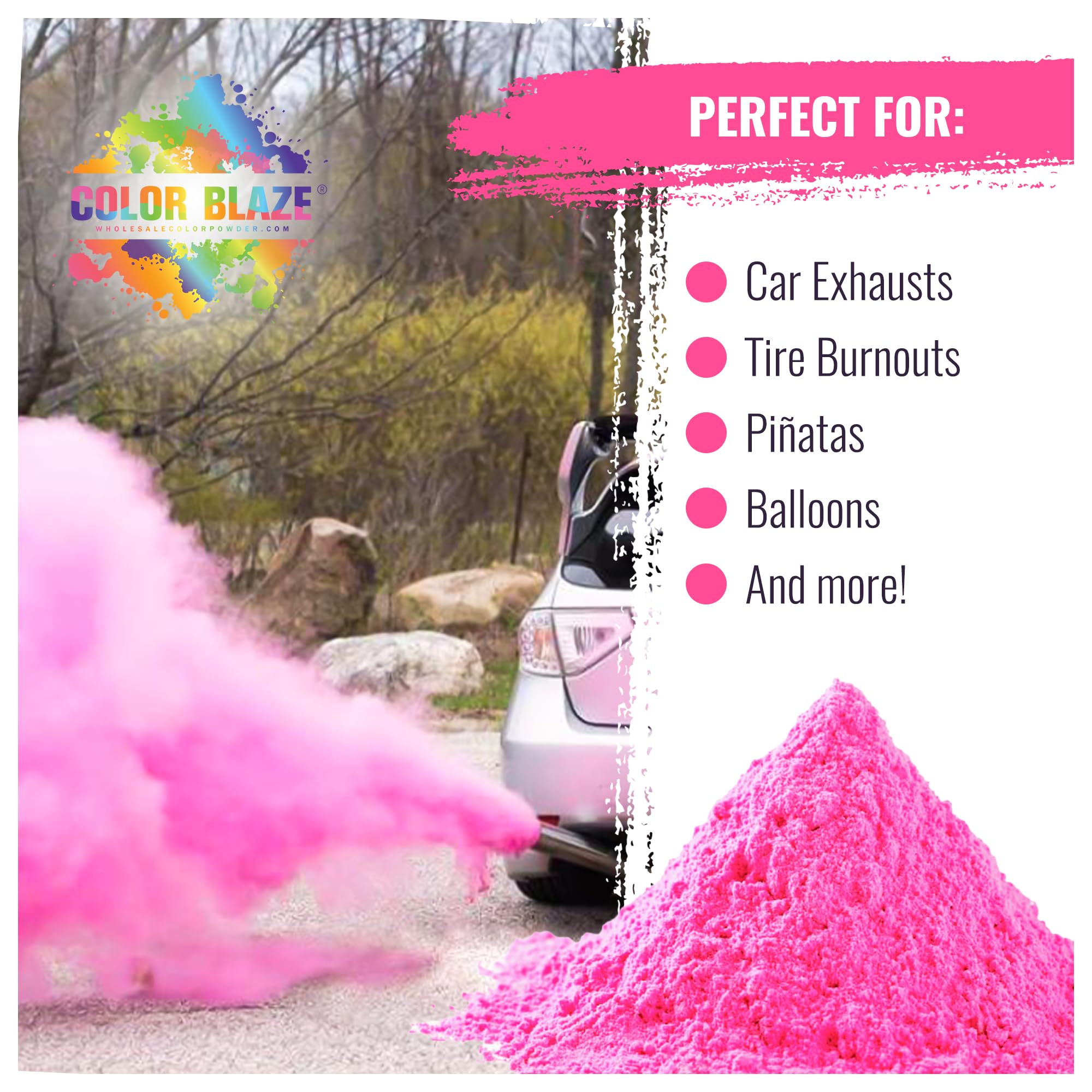 Color Blaze Pink Powder at a party for vibrant moments.