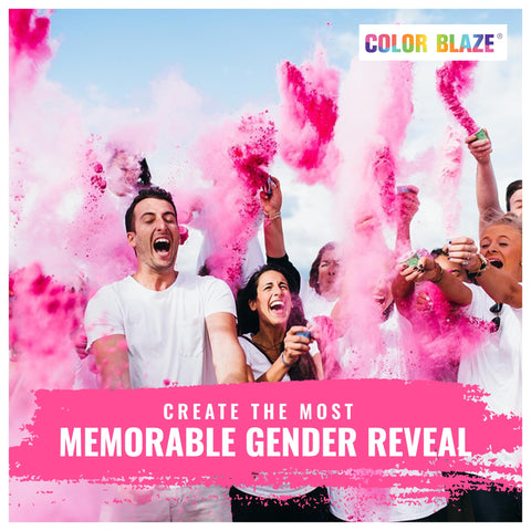 Color Blaze pink powder washes out from fabrics for easy cleanup.
